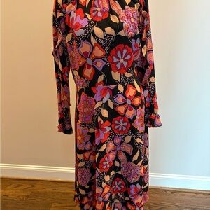 Donna Morgan Multicolor Floral Long Sleeve Dress
